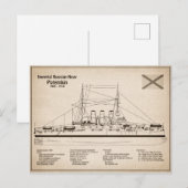 Potemkin - Schip Blauwdruk Plannen SD Briefkaart (Voorkant / Achterkant)