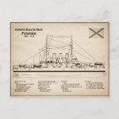 Potemkin - Schip Blauwdruk Plannen SD Briefkaart (Voorkant)