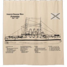 Potemkin - Schip Blauwdruk Plannen SD Douchegordijn