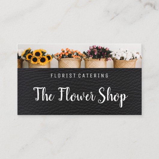 Poten Bloemen | Leer Visitekaartje (Voorkant)