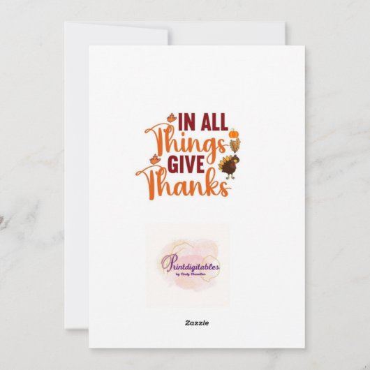 Poten en Bedankt: Thanksgiving Kaarten (Achterkant)