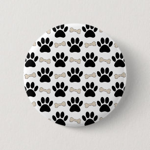 Poten En Botten Patroon Huisdier Ronde Button 5,7 Cm