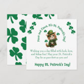 Poten en Klauwen St. Patrick's Day Kabouterkat Feestdagenkaart (Voorkant / Achterkant)