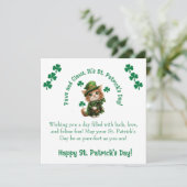 Poten en Klauwen St. Patrick's Day Kabouterkat Feestdagenkaart (Staand voorkant)