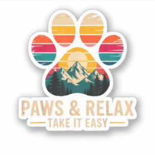 Poten en Ontspannen Neem het Leven Licht Vintage B Sticker
