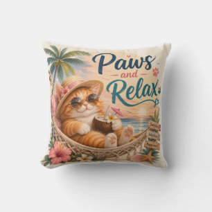 Poten en Ontspannen Strandkat Kussen
