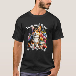 Poten en Proza Corgi Boekliefhebber Knus Leesgesch T-shirt