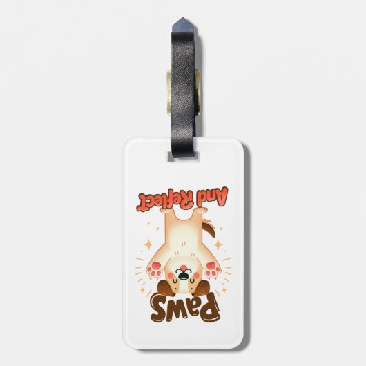 Poten en reflecteren Schattigee hond Bagagelabel (Achterkant verticaal)