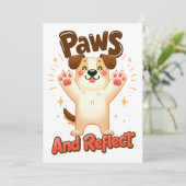 Poten en reflecteren Schattigee hond Bedankkaart (Staand voorkant)