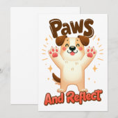 Poten en reflecteren Schattigee hond Bedankkaart (Voorkant / Achterkant)