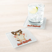 Poten en reflecteren Schattigee hond Glazen Onderzetter (Schuin)