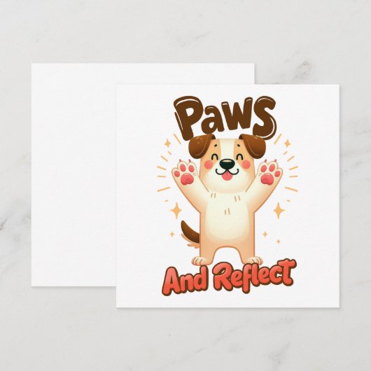 Poten en reflecteren Schattigee hond Kaart (Voorkant / Achterkant)