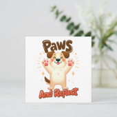 Poten en reflecteren Schattigee hond Kaart (Staand voorkant)