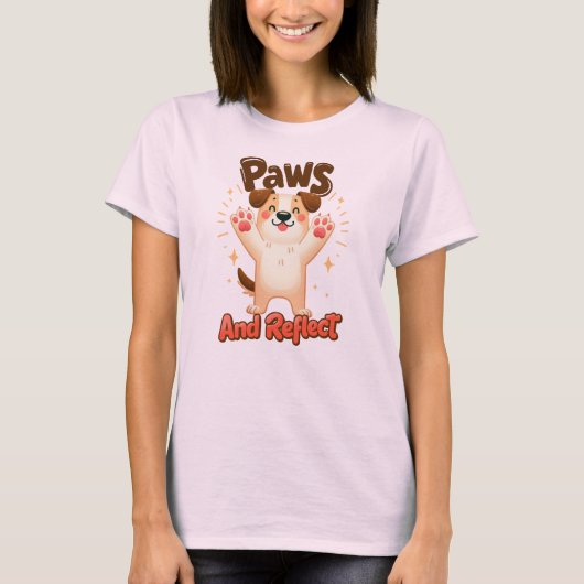 Poten en reflecteren Schattigee hond T-shirt (Voorkant)