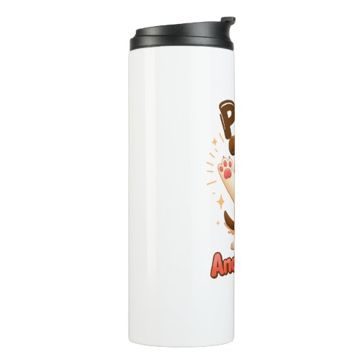 Poten en reflecteren Schattigee hond Thermosbeker (Gedraaid links)