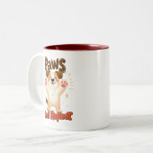 Poten en reflecteren Schattigee hond Tweekleurige Koffiemok (Voorkant links)