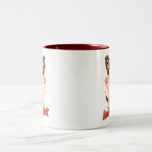 Poten en reflecteren Schattigee hond Tweekleurige Koffiemok (Center)