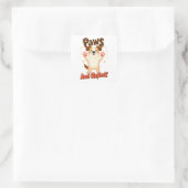 Poten en reflecteren Schattigee hond Vierkante Sticker (Tas)