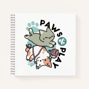 Poten en Spelen – Schattige Kat Illustratie Notitieboek