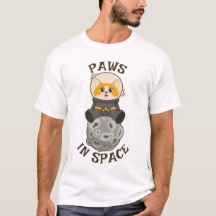 Poten in de ruimte Kat Astronaut Kosmisch dier T-shirt