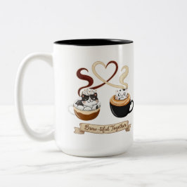 Poten, koffie, liefde. De perfecte mix. 💖 Tweekleurige Koffiemok