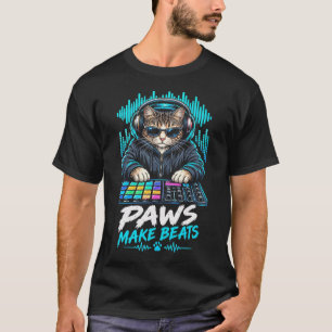 Poten Maken Beats Funny Cool DJ Kat Muziekproducen T-shirt