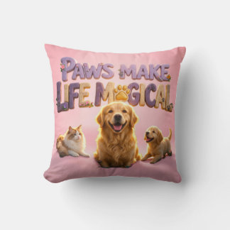 Poten maken het leven magisch - Cute hond kat huis Kussen