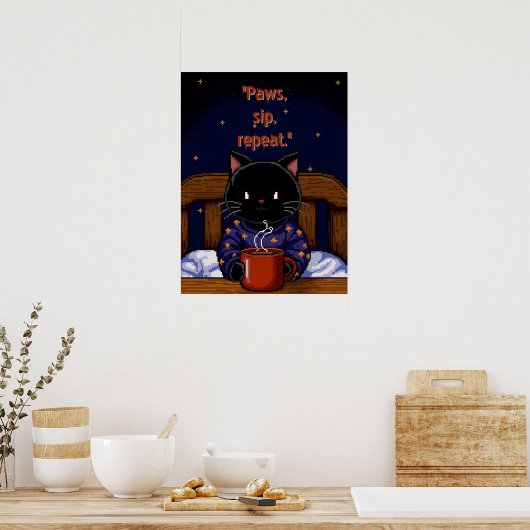 Poten, nippen, herhalen poster (Keuken)