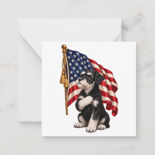 Poten over Harten Amerikaanse Vlag Terrier Ontwerp Notitiekaartje