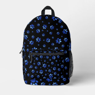 Poten print sprankelblauw glitter, bedrukte rugzak