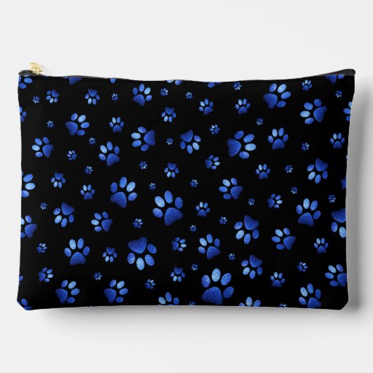 Poten print sprankelblauw glitter, etui (Voorkant)