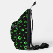Poten print sprankelend groen glitter, sling bag (Rechts)