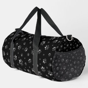 Poten print sprankelend zwart zilver glitter, plunjezak