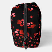 Poten print sprankelrood glitter, toilettasje (Rechts)