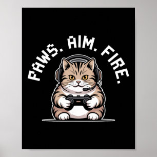 Poten Richt Vuur Katachtige Kat Gamer Respawning M Poster