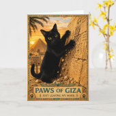 Poten van Giza (Zwarte Kat) Kaart (Gele Bloem)