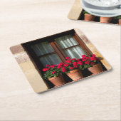 Poten voor bloemen in het dorp kartonnen onderzetters (Schuin)