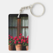 Poten voor bloemen in het dorp sleutelhanger (achterkant)