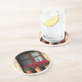 Poten voor bloemen in het dorp zandsteen onderzetter (Zijkant)