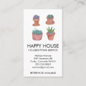Potential Housesitting Home Services Plant Care Visitekaartje (Voorkant)