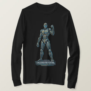 Potentie Ontketenen – Futuristisch Robot Lange Mou T-shirt