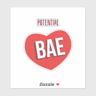 Potentiële Bae, Groot Rood Hart Liefde Ontwerp Sticker