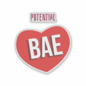Potentiële Bae, Groot Rood Hart Liefde Ontwerp Sticker (Voorkant)