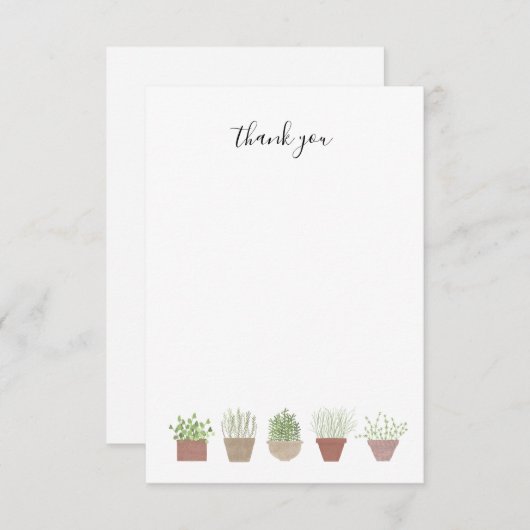 Potentiële Planten dank u voor uw opmerking Bedankkaart (Voorkant / Achterkant)