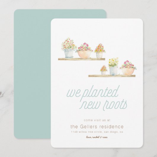 Potentiële Planten Nieuwe thuisbewegende aankondig Aankondiging (Voorkant / Achterkant)