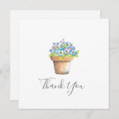 Potentiële Waterverf Pansies Hartelijk dank Bedankkaart (Voorkant / Achterkant)
