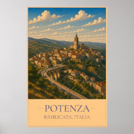 Potenza, Italië – Oude Reisposter Poster
