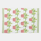 Potgroen Gestreepte Trim Keuken Handdoeken (Horizontaal)