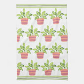 Potgroen Gestreepte Trim Keuken Handdoeken (Verticaal)