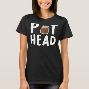 Pothead Koffie Cafeïne Verslaafd Pot Head Koffie T-shirt
